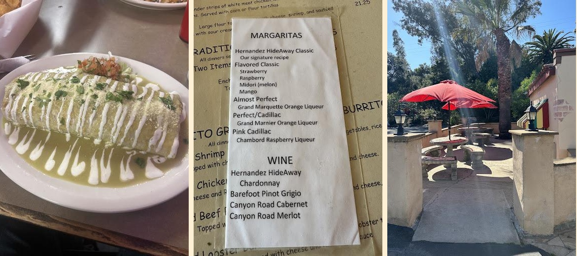 Hernandez Hideaway Restaurant Menu